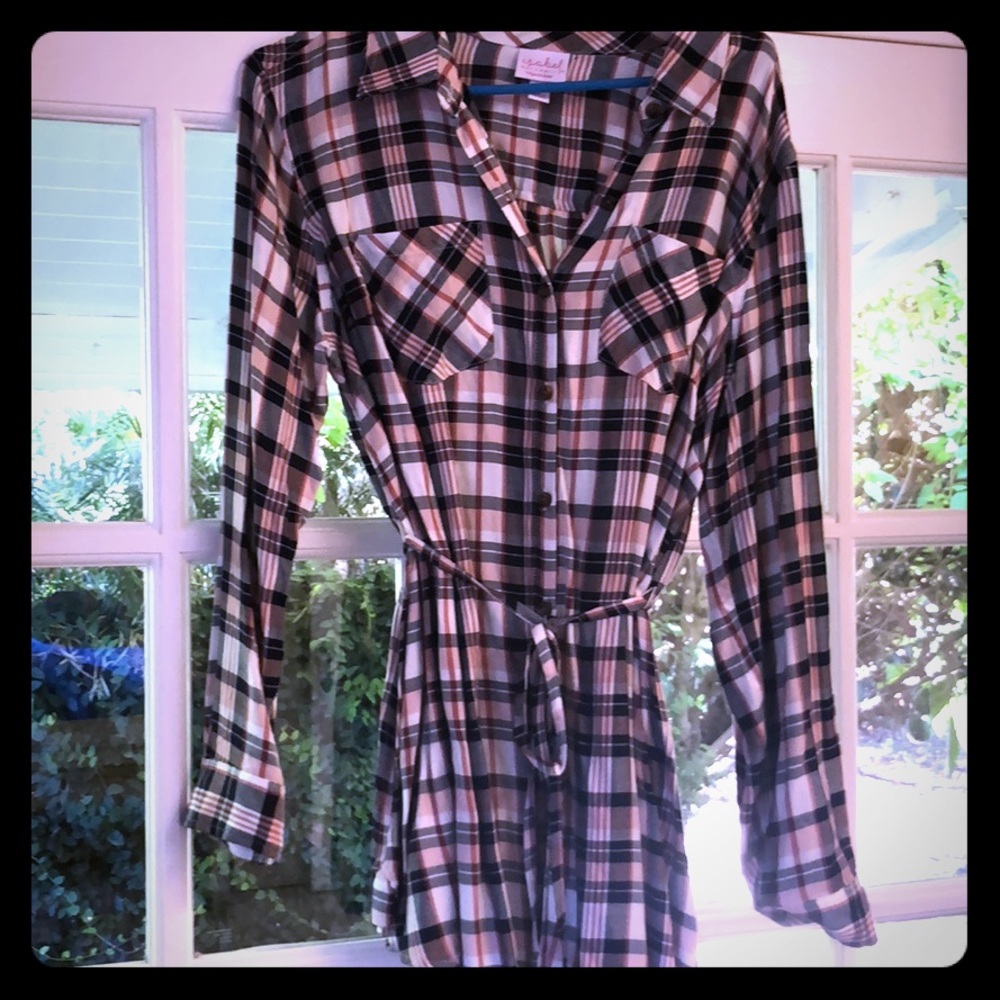 Isabel Maternity Navy + red plaid size L